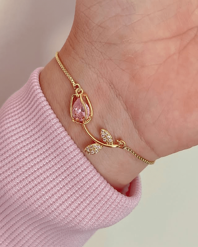 SET DE COLLAR Y PULSERA FLOR TULIPÁN