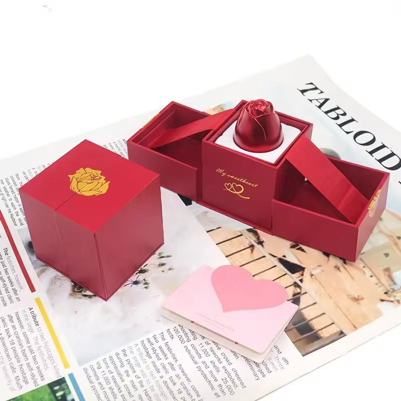 COFRE ROSA MÁGICA ETERNA DE TRIPLE COMPARTIMIENTO + COLLAR DE 100 IDIOMAS