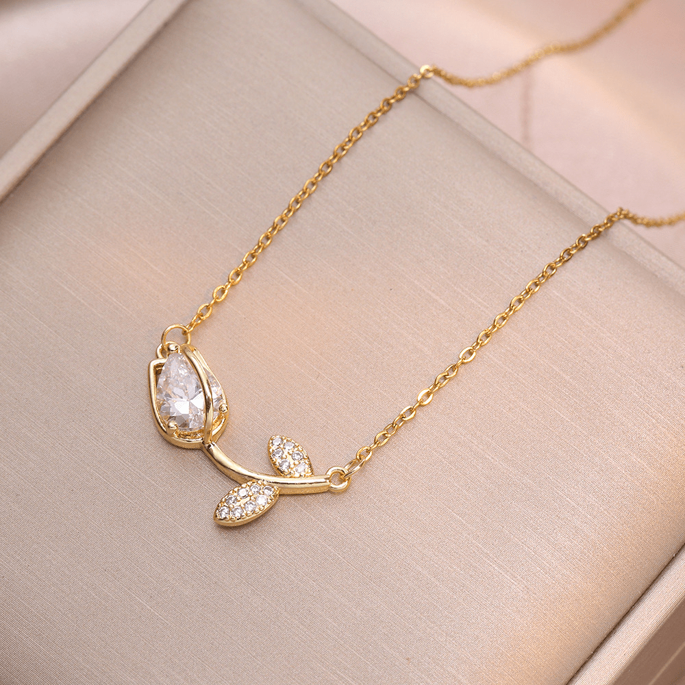 SET DE COLLAR Y PULSERA FLOR TULIPÁN